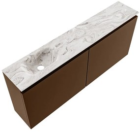 Mondiaz Ture DLux toiletmeubel 120cm rust met wastafel glace links zonder kraangat