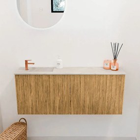 Mondiaz Joya DLux 100cm toiletmeubel oak met wastafel faye links 1 kraangat ostra