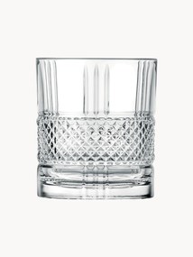 Kristallen whiskyglazen Brillante met reliëfpatroon, set van 6