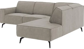 Goossens Hoekbank Hercules grijs, microvezel, 2-zits, modern design met ligelement rechts