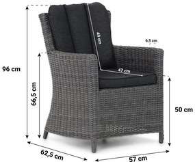 Tuinset 6 personen 240 cm Wicker Zwart Garden Collections Venerdi/Brighton