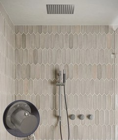 Saniclear Plus Curved Pro inbouw regendouche met inbouw douchekop 30x30cm, glijstang en staafhanddouche RVS
