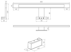 Tiger LED Ancis spiegelverlichting 60cm 4000K zwart mat