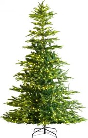 VEVOR Kerstboom, 1,35 x 2,25 m, Kunstkerstboom met 700 warmwitte LED-lampjes, 1319 takpunten, Metalen voet voor decoratie in huis, op feest- en kantoorruimte