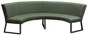 Eetkamerbank - Rondo - geschikt voor tafel 130 cm - lederlook Missouri groen 10