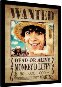Ingelijste poster One Piece Live Action - Luffy Wanted Poster