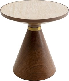 Kare Design Cono Ronde Bijzettafel Travertin - 50 X 50cm.