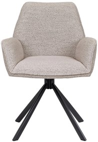 YUNI Beige Latte (stof Monza 60) - MODERNE GESTOFFEERDE DRAAISTOEL VOOR WOONKAMER/EETKAMER/LOFT KANTOOR
