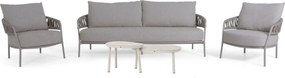Stoel en Bank Loungeset 5 personen Rope Taupe  4 Seasons Outdoor Calma/Livo