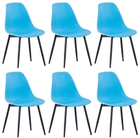 vidaXL Eetkamerstoelen 6 st PP blauw