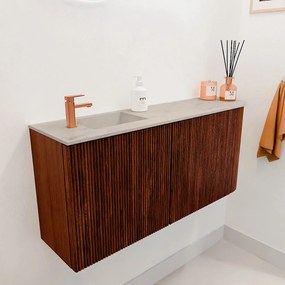 Mondiaz Joya DLux 90cm toiletmeubel ronding rechts ruby met wastafel faye links 1 kraangat opalo