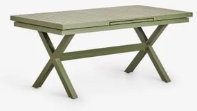 Uitbreidbare Rechthoekige Eettafel Van Aluminium Karena Groen – Intens Olijf & 180 - 240 X 90 Cm - Sklum