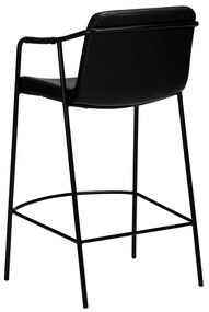 Dan-Form Boto Lage Barkruk Minimalistisch Design Zwart Kunstleer