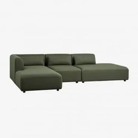 Linker Modulaire Chaise Longue Bank Van 3 Delen Met Divan Fogler Teddystof Currygeel - Sklum