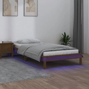vidaXL Bedframe LED hout honingbruin 75x190 cm 2FT6 Small Single