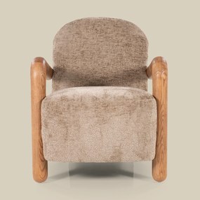 Fauteuil Met Hout Taupe