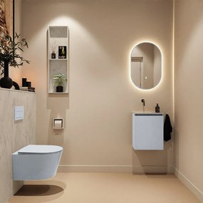 Mondiaz Ture DLux toiletmeubel 40cm clay met wastafel opalo links zonder kraangat