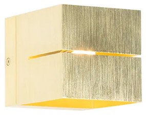 Moderne wandlamp goud 9,7 cm - Transfer Groove Modern G9 vierkant Binnenverlichting Lamp