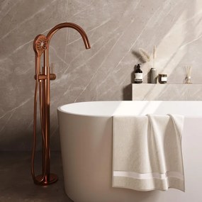 BRAUER Stripe Vrijstaande Badmengkraan - SET 02 - 3-standen handdouche - doucheslang - koper geborsteld PVD 5-GK-338