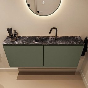 Mondiaz Ture DLux toiletmeubel 120cm army met wastafel lava midden met kraangat