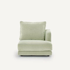 Halve bank rechts, modulair, van stonewashed fluweel, TIBERIO