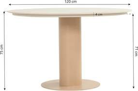 Dining Tuintafel rond 120 cm Keramiek steen Taupe Girona