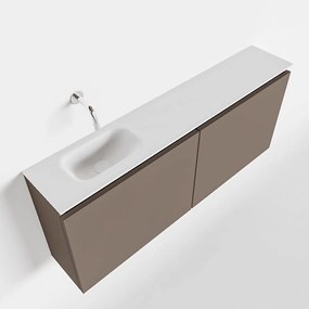 Mondiaz Ture 120cm toiletmeubel smoke met wastafel talc links geen kraangat