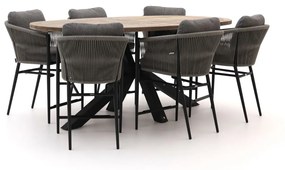 Bellagio Mineo/ROUGH-Y Ellips 240cm high dining tuinset 7-delig