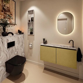 Mondiaz Ture DLux toiletmeubel 100cm oro met wastafel glace rechts met kraangat