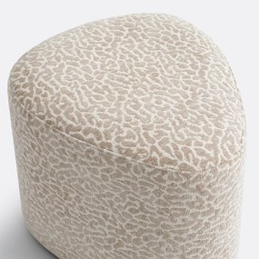 Driehoekige poef in badstof, luipaardprint, JUJOA