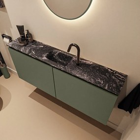 Mondiaz Ture DLux toiletmeubel 120cm army met wastafel lava midden met kraangat