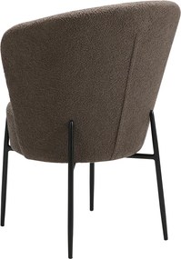 Dan-Form Orbit Eetkamerstoel Met Hoge Rugleuning Rond Boucle Bruin