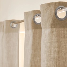 Gordijn in gewassen linnen met voering, met oogjes, Private