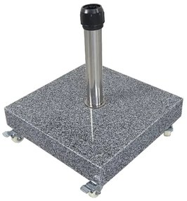 Platinum Riva stokparasol 3 m. rond - Light Grey met voet en hoes