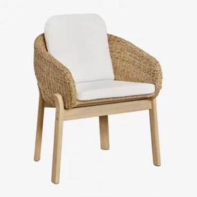 Set Van 2 Leilan Eetkamerstoelen Met Armleuningen In Acaciahout En Synthetisch Rotan Acacia Bruin - Sklum