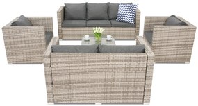 Technorattan tuinset Roma Coffee 7 Garden Point grijs