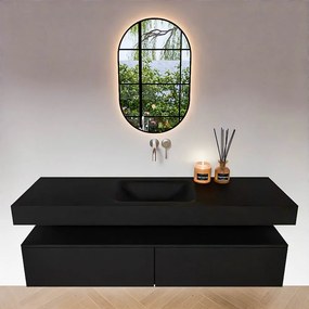 Zaro Alan badmeubel 160cm urban 2 lades met vrijhangende wastafel cloud midden zonder kraangat urban