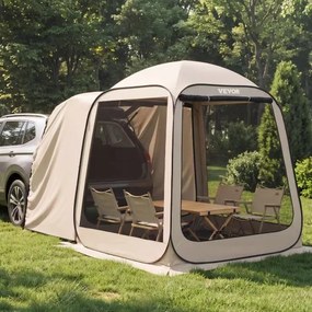 VEVOR Campingtent, 182,88 x 182,88 cm, pop-up tent voor de achterklep van een SUV, draagbare partytent voor 4-6 personen met draagtas, zijwanden van gaas, voor kamperen, tuinieren en buitenactiviteiten, beige
