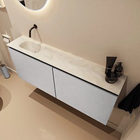 Mondiaz Ture DLux toiletmeubel 120cm plata met wastafel ostra links zonder kraangat