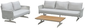 4 Seasons Outdoor Play 3 + 2-zits loungebank met salontafel 120 cm  Loungeset    houtkleur weerbestendig