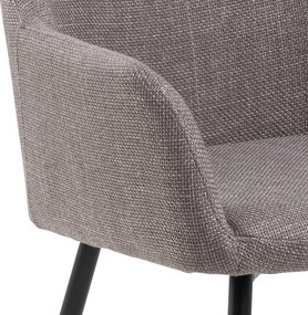 VERA Lichtgrijs Taupe (stof Basel 34) - MODERNE KUIPVORMIGE GESTOFFEERDE STOEL VOOR WOONKAMER / LOFT