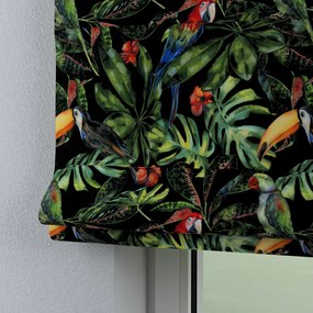 Dekoria Kant en Klaar Vouwgordijn Capri, groen-rood op een zwarte achtergrond