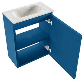 Mondiaz Ture DLux toiletmeubel 40cm jeans met wastafel ostra midden zonder kraangat