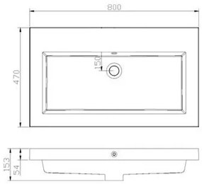 Lambini Designs Varese wastafel keramiek 80cm zonder kraangat wit glans