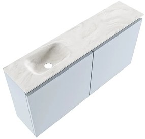 Mondiaz Ture DLux toiletmeubel 100cm clay met wastafel ostra links zonder kraangat