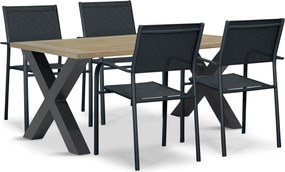 Tuinset 4 personen 180 cm Aluminium Grijs Presto Brentino/Cardiff