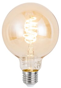 Smart hanglamp met dimmer rotan 49 cm incl. Wifi G95 - MichelleOosters E27 Binnenverlichting Lamp