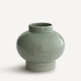 Ronde vaas van gestippeld geglazuurd keramiek, LECCIA