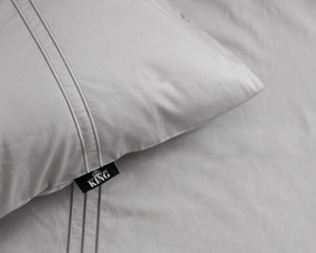 Dekbedovertrek King – 100% katoensatijn – 140×200/220 – lichtgrijs
