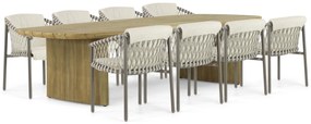 Tuinset 8 personen  Aluminium/rope Taupe 4 Seasons Outdoor Allora/Falcon